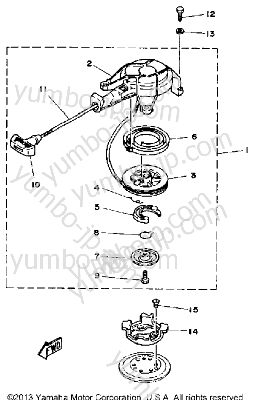 Manual Starter для лодочных моторов YAMAHA 2SF 1989 г.