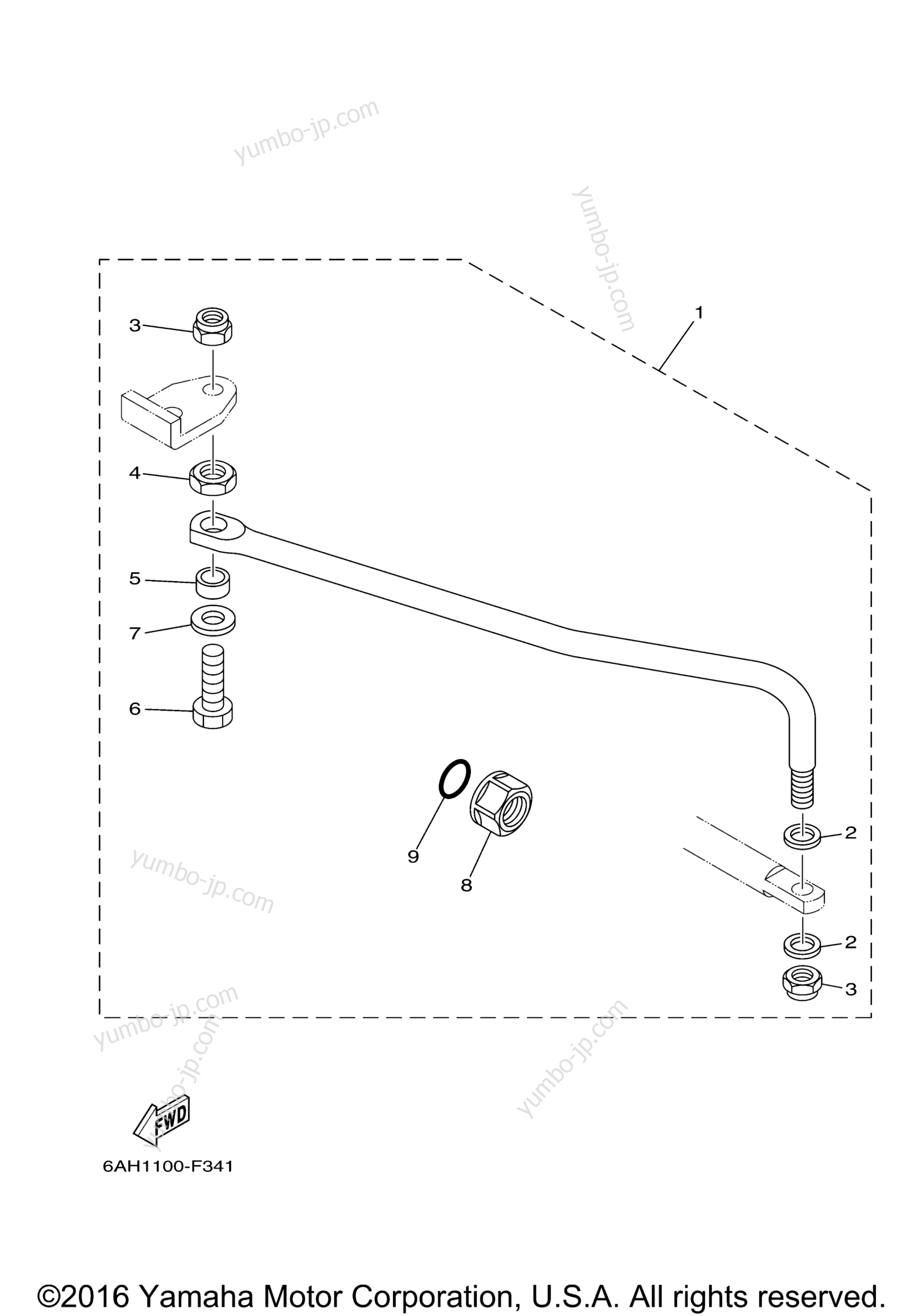 Steering Guide для лодочных моторов YAMAHA F20LPHA (0116) 2006 г.