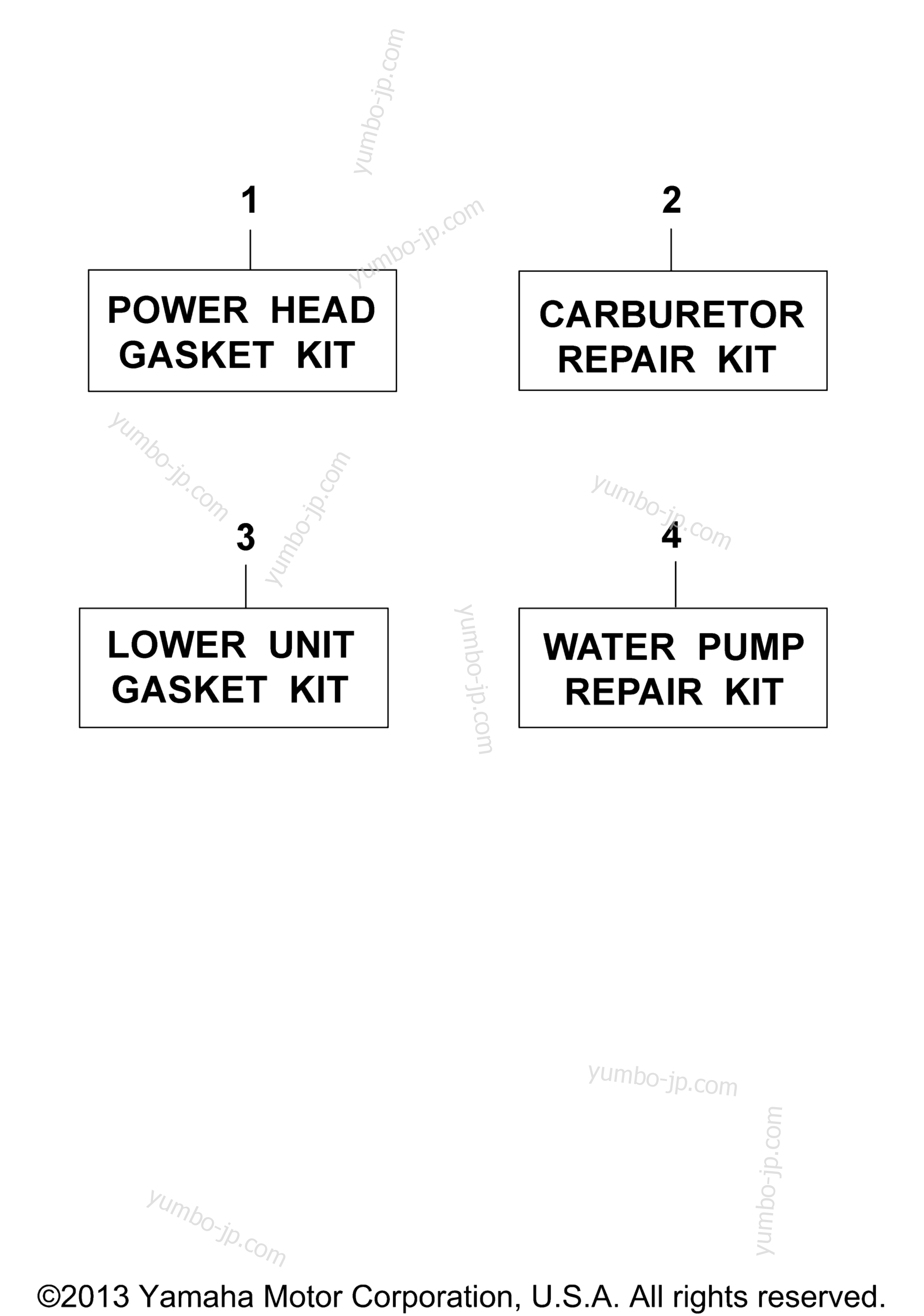 Repair Kit for outboards YAMAHA 200ETXN 1984 year