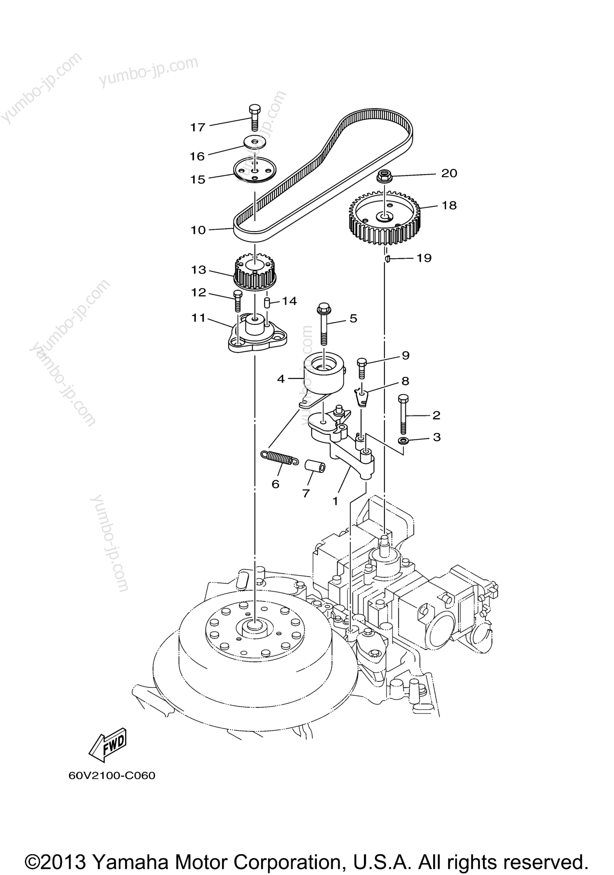 Fuel Pump Drive Gear для лодочных моторов YAMAHA VZ250FTLR (0408) 2006 г.