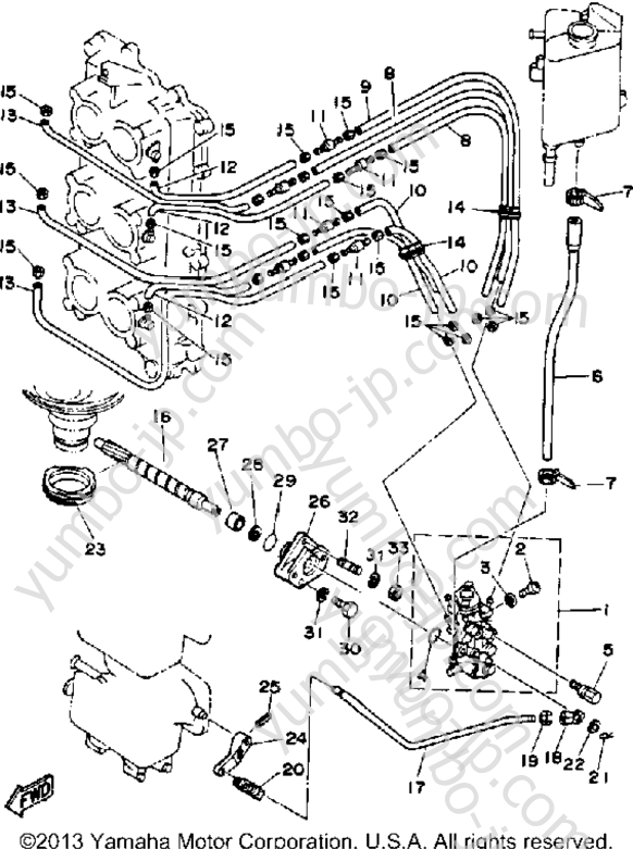 Oil Pump Conversion Kit для лодочных моторов YAMAHA 200ETXN 1984 г.