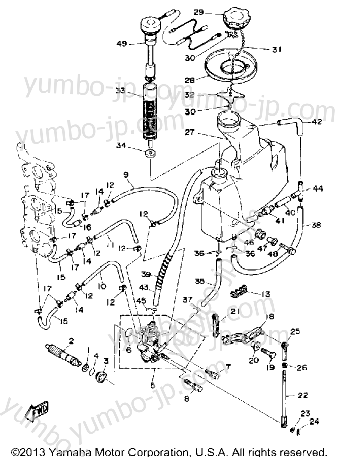 Oil Pump Tank для лодочных моторов YAMAHA 30MLHQ 1992 г.