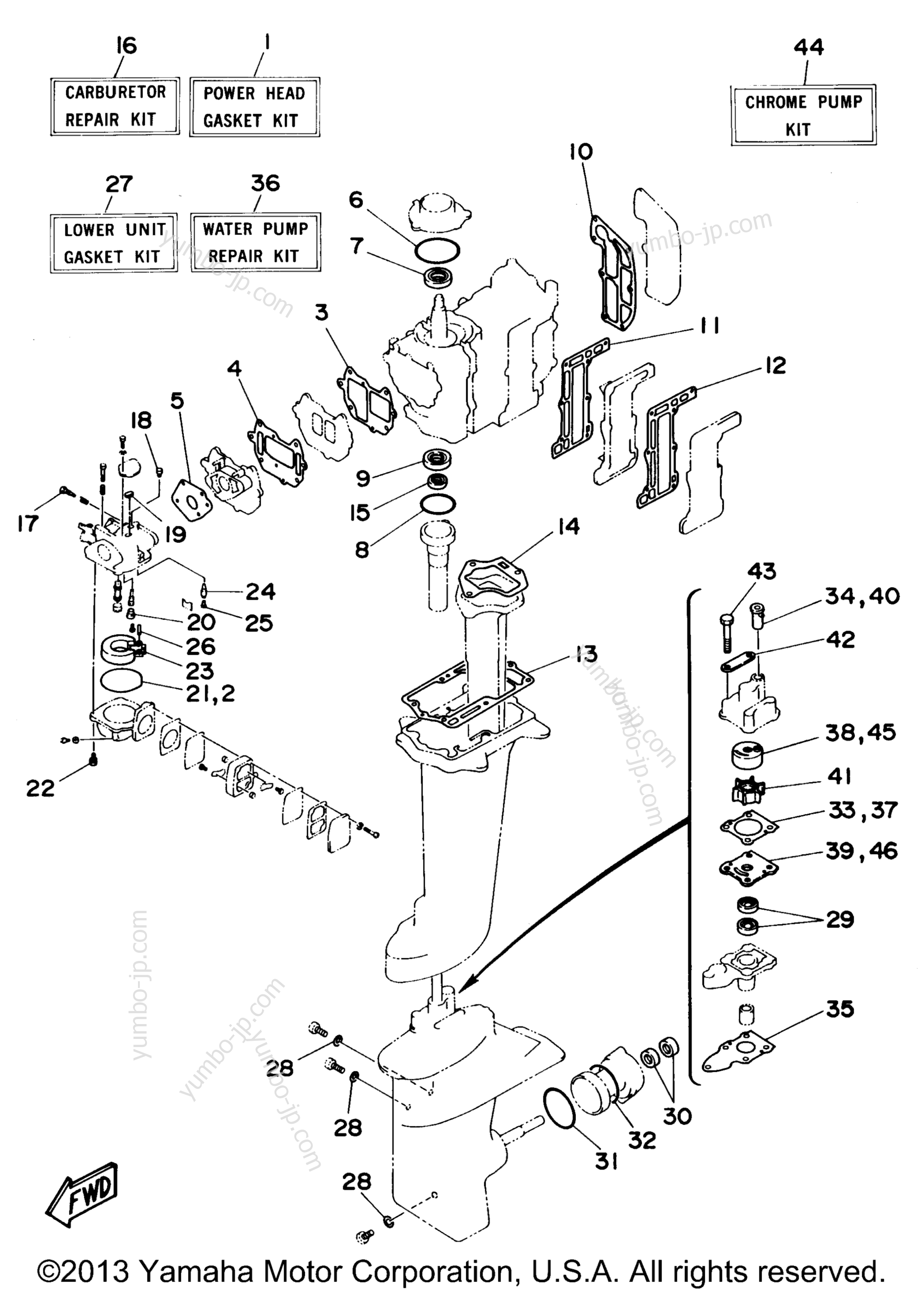 Repair Kit для лодочных моторов YAMAHA 6MLHT 1995 г.