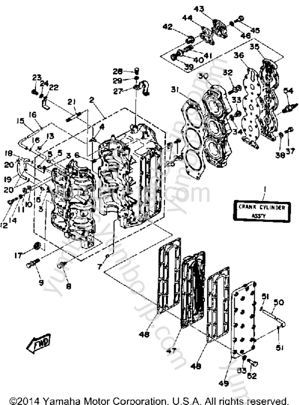Cylinder Crankcase для лодочных моторов YAMAHA C85TLRP 1991 г.