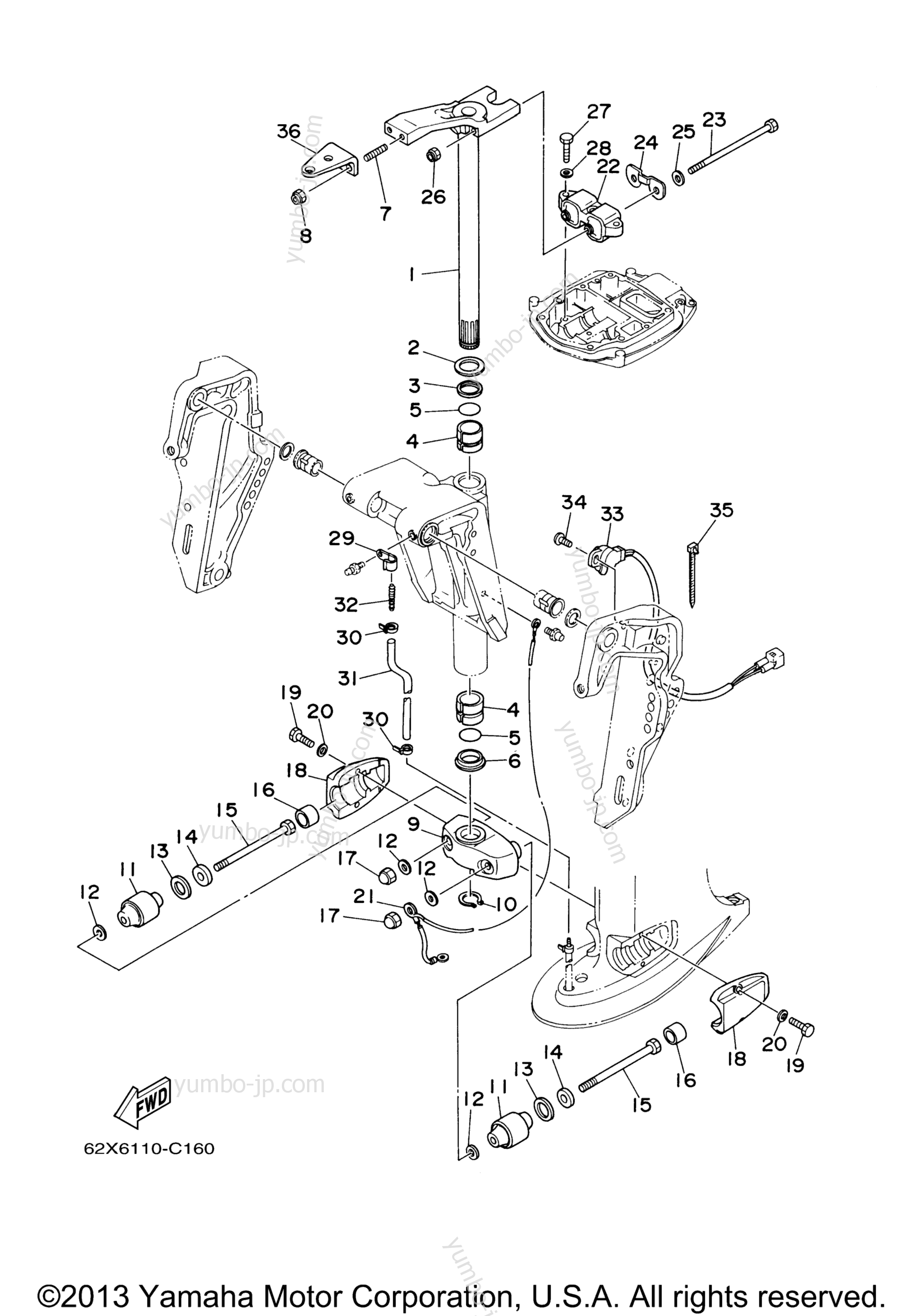 Bracket 2 for outboards YAMAHA 50TLR (0408) 2006 year
