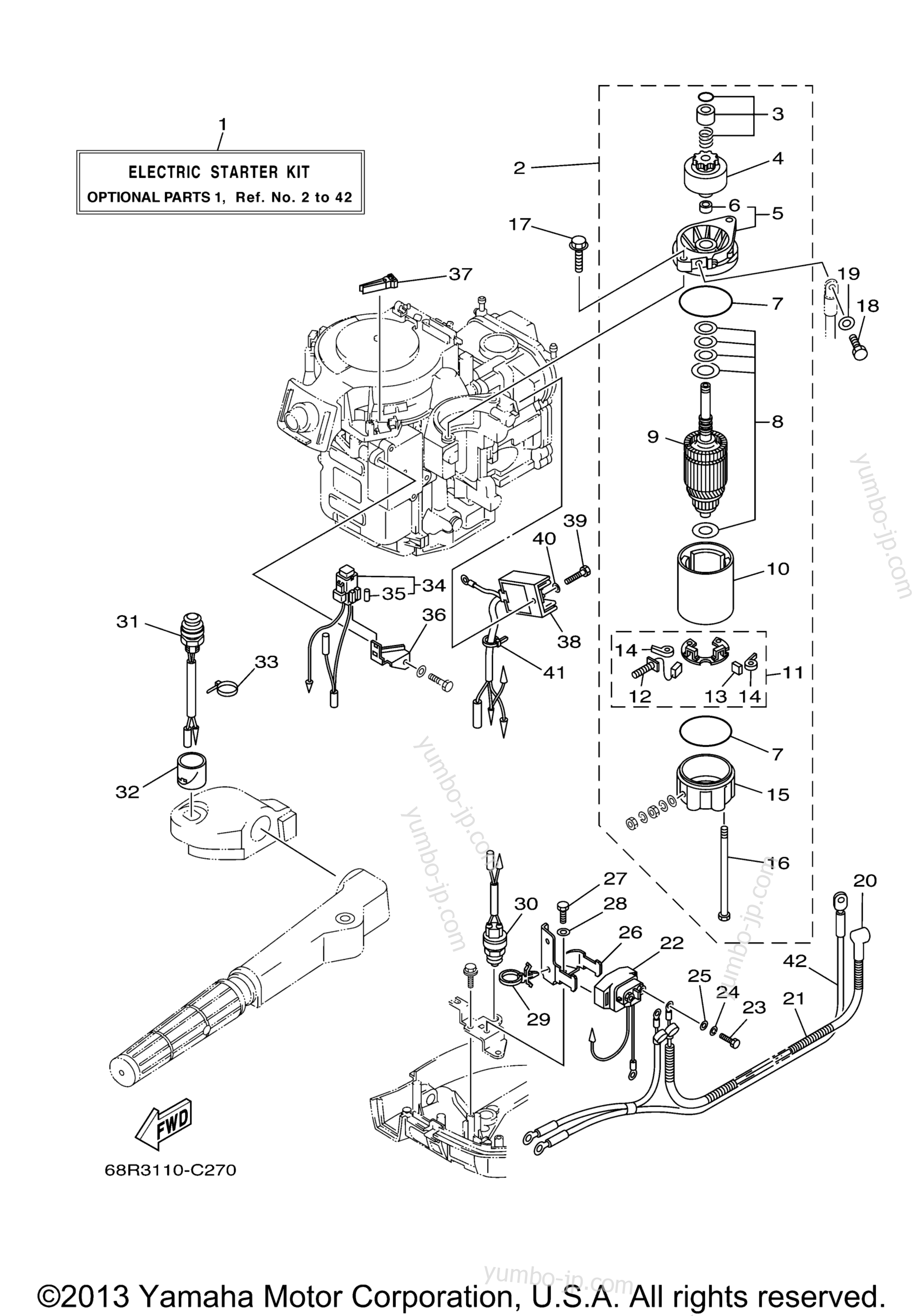 Optional Parts 1 для лодочных моторов YAMAHA F6MLH (0406) 60N-1005231~1008335 F8MSH_MLH 60R-1008881~1015180 2006 г.