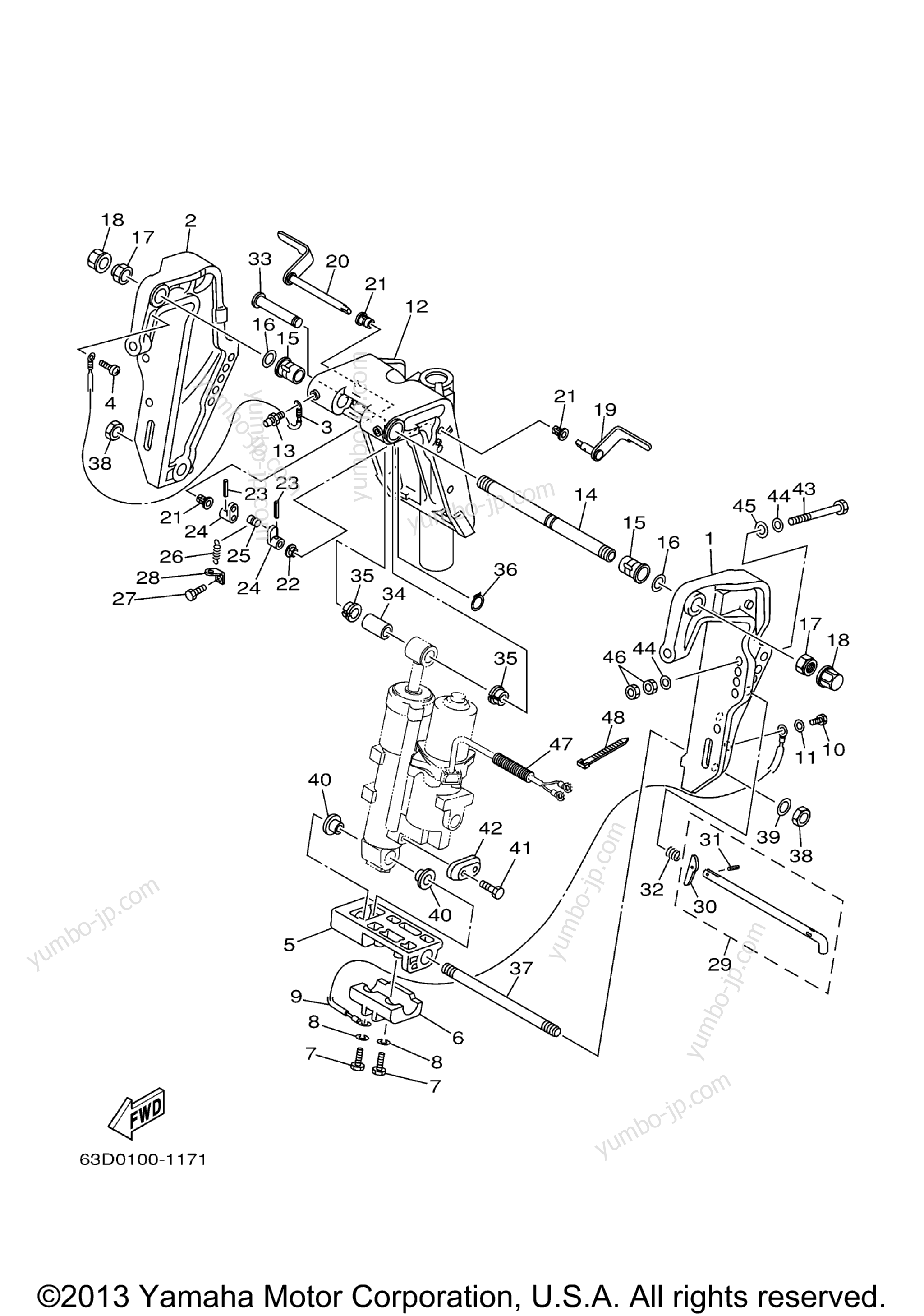 Bracket 1 for outboards YAMAHA 40TLRB 2003 year