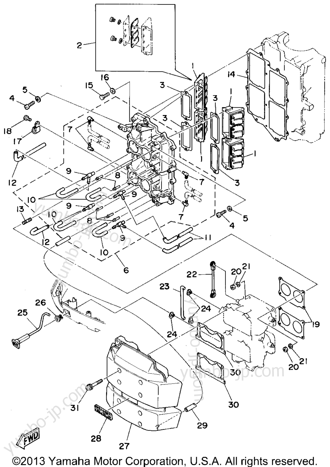 Intake для лодочных моторов YAMAHA 115TXRT 1995 г.
