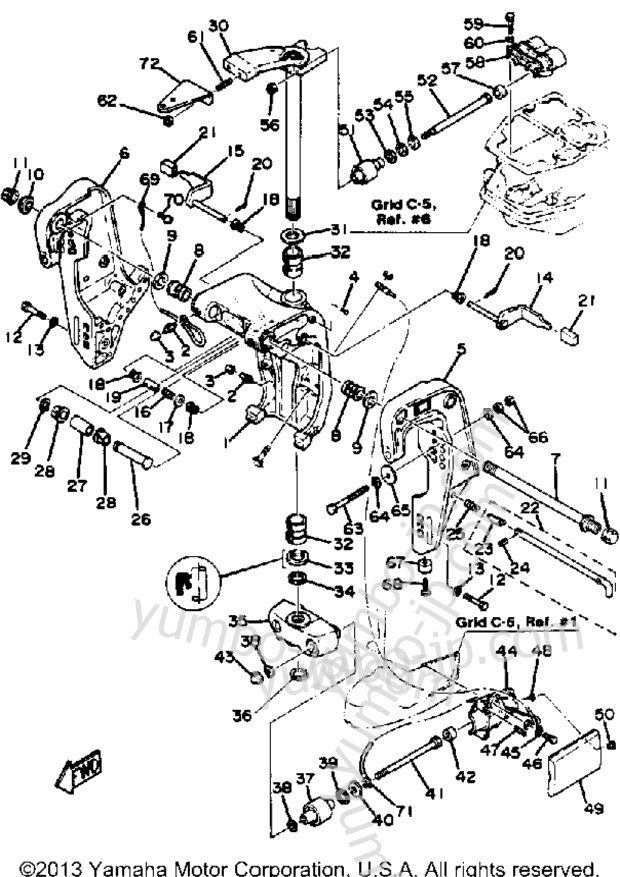Bracket для лодочных моторов YAMAHA 90ETLK 1985 г.