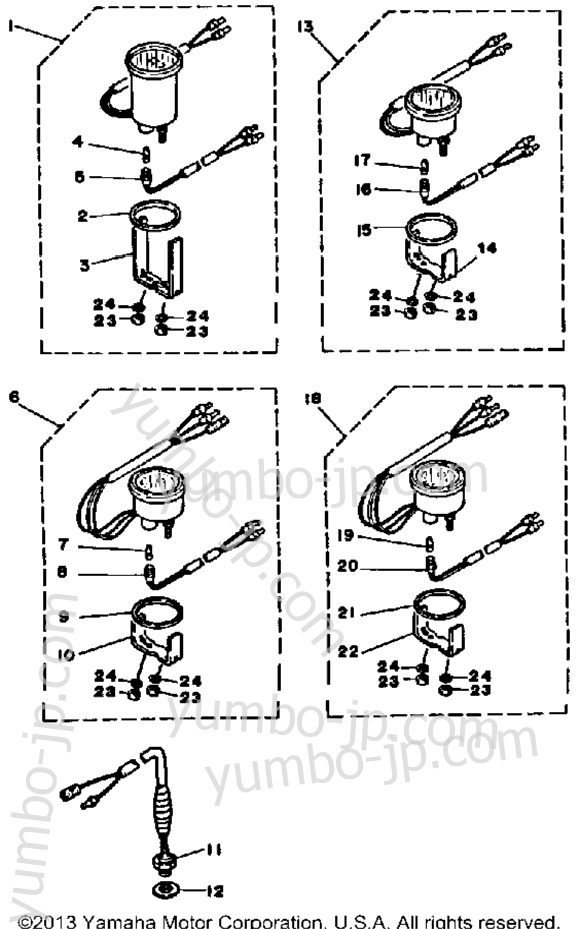Optional Parts Gauges & Component Parts для лодочных моторов YAMAHA L150ETXJ 1986 г.