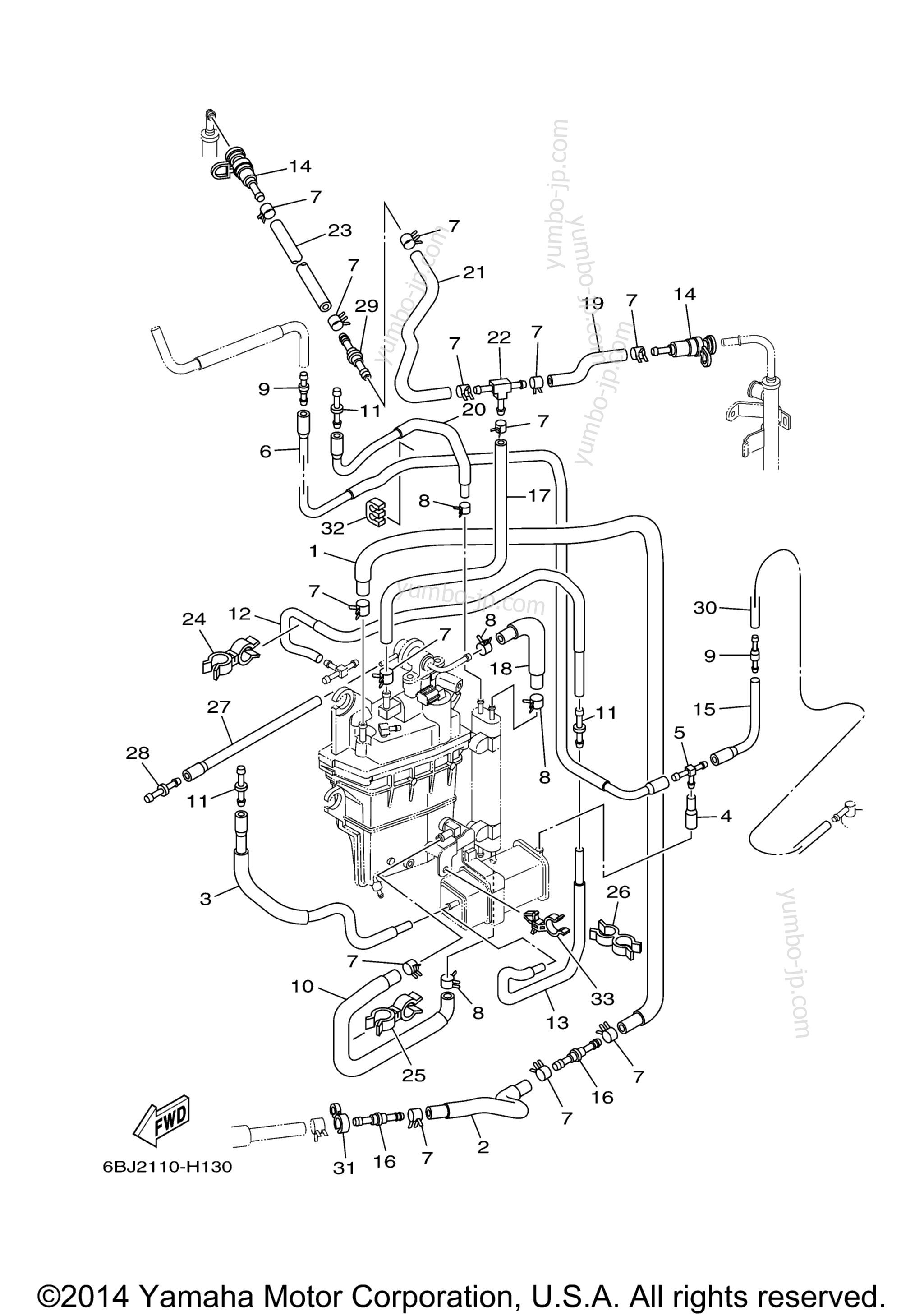 Fuel Injection Pump 2 для лодочных моторов YAMAHA F350AET1U (0410) 2006 г.