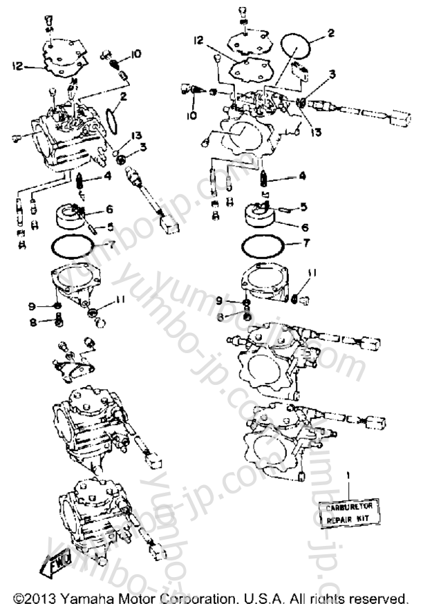 Repair Kit 2 for outboards YAMAHA 250TURP 1991 year