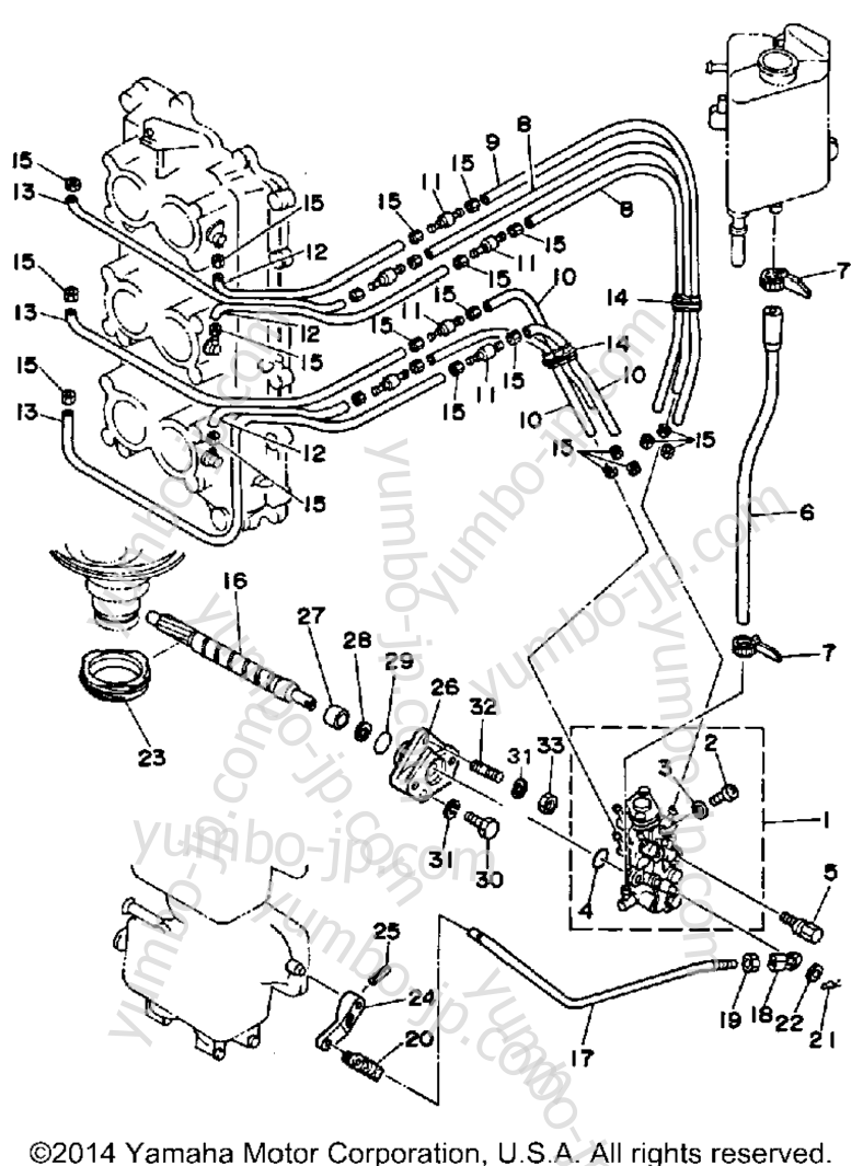 Oil Pump (Conversion Kit) для лодочных моторов YAMAHA PROV150LF 1989 г.