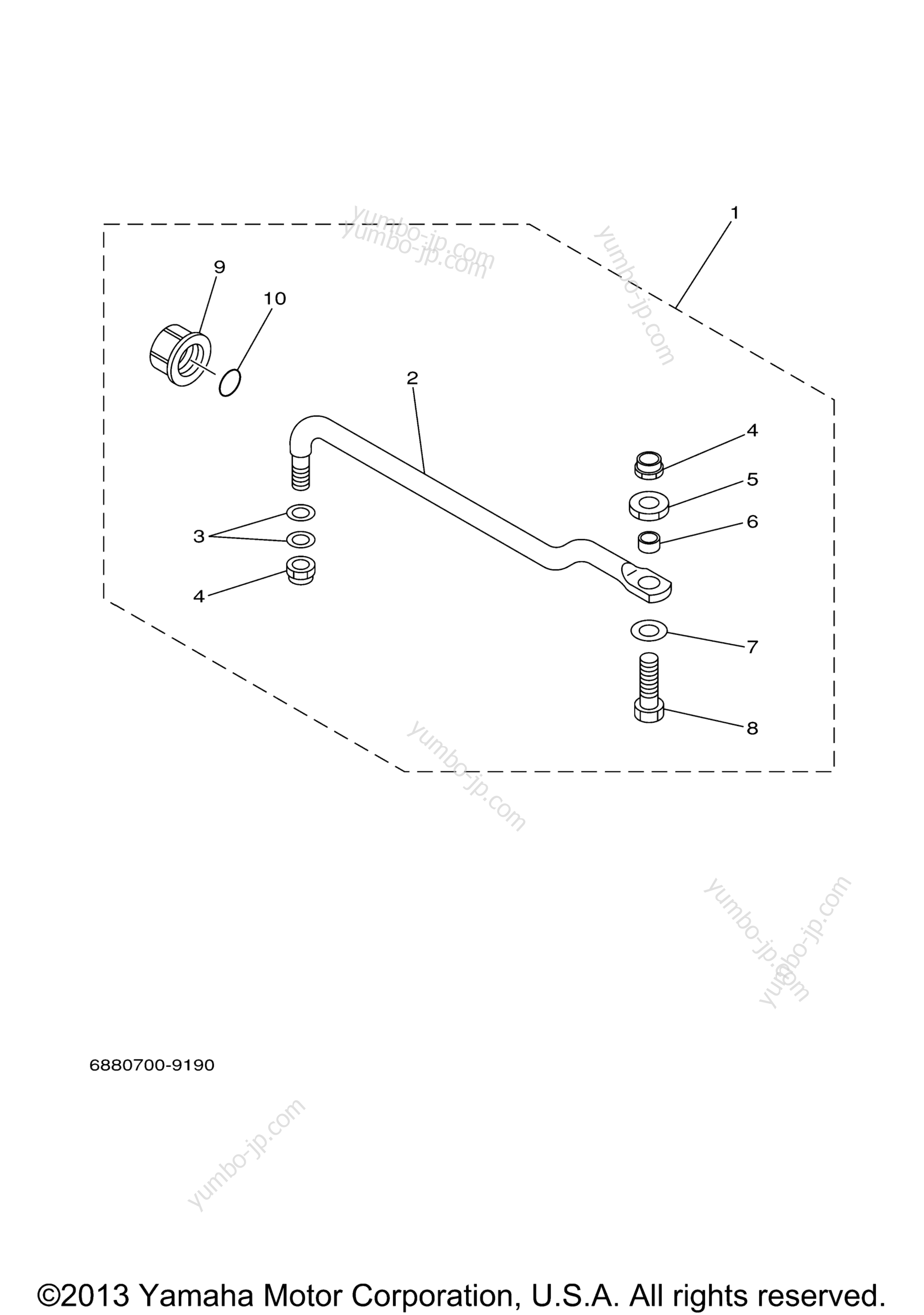 Steering Guide for outboards YAMAHA 70TLR (0408) 2006 year