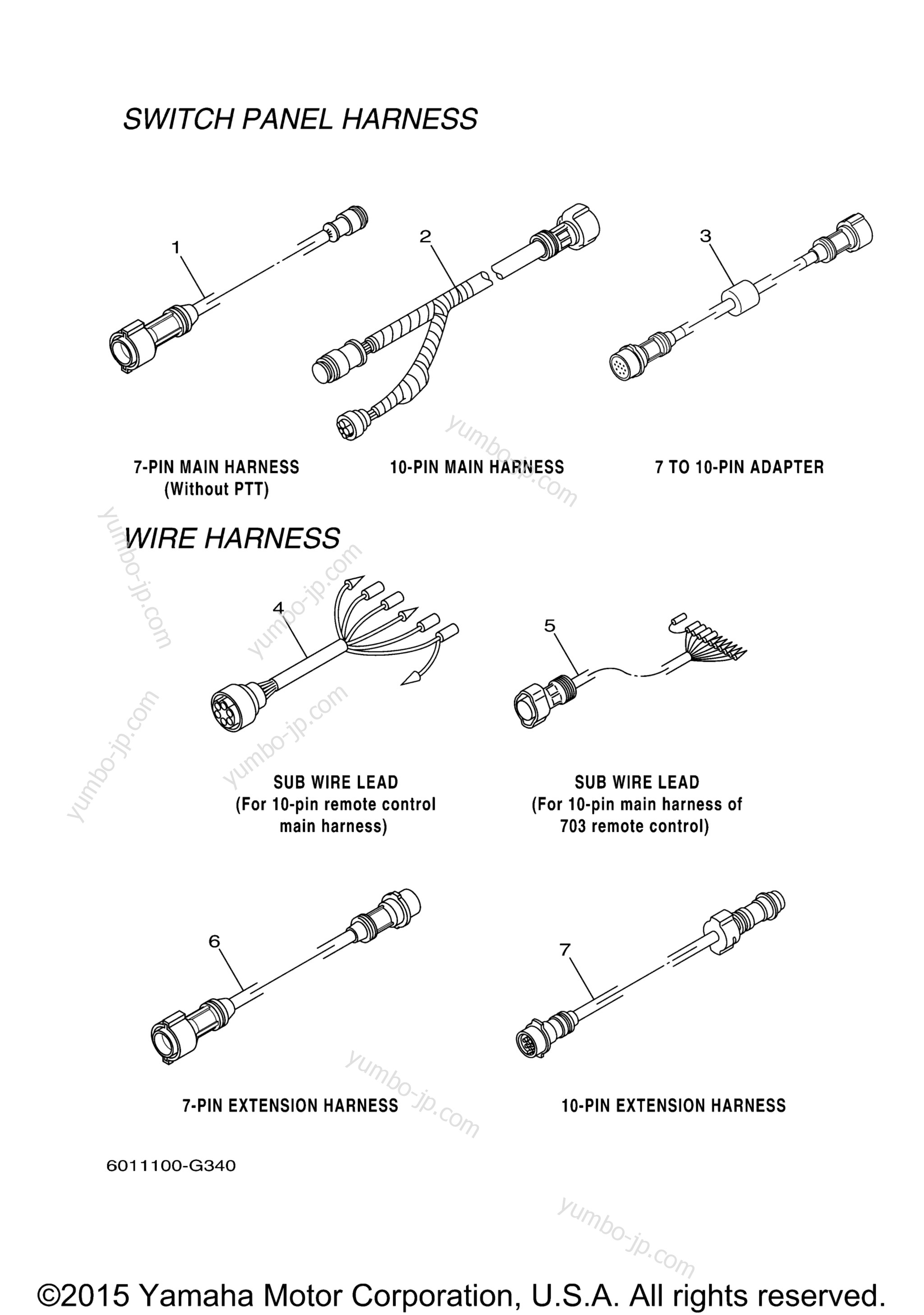 Wire Harness Conventional для лодочных моторов YAMAHA REMOCON-20 (2014) 2006 г.
