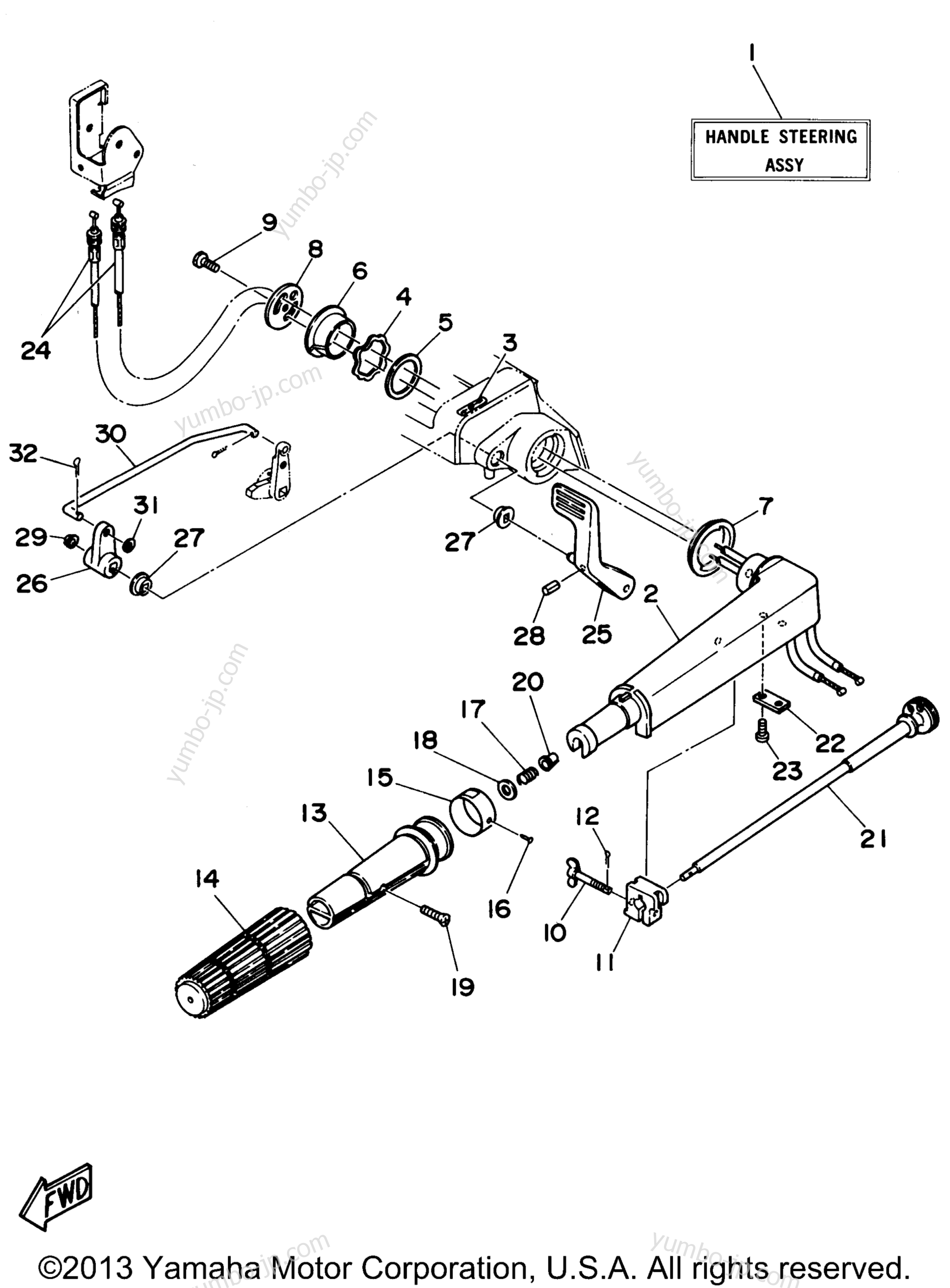 Steering для лодочных моторов YAMAHA 30MLHU 1996 г.