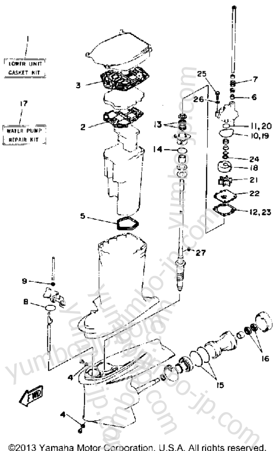 Repair Kit 3 для лодочных моторов YAMAHA L250ETXDA 1990 г.