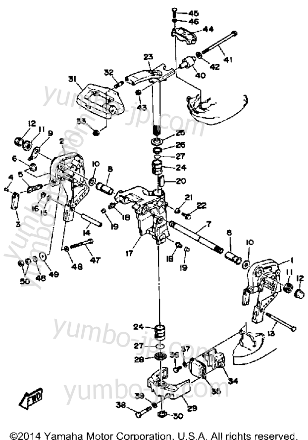 Bracket 1 for outboards YAMAHA 40SF 1989 year