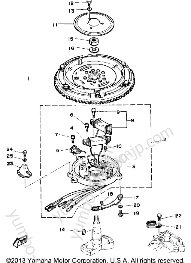 MAGNETO для лодочных моторов YAMAHA CV25ELD 1990 г.