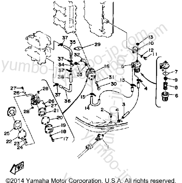 Fuel System 1 for outboards YAMAHA C115TXRQ 1992 year