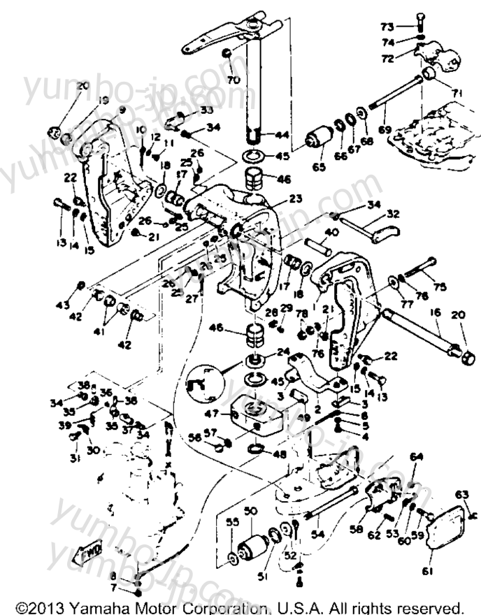 Bracket 1 для лодочных моторов YAMAHA 130TLRQ 1992 г.