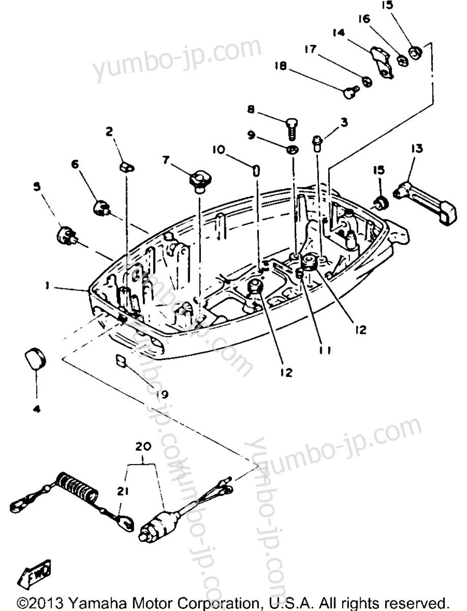 Bottom Cowling для лодочных моторов YAMAHA 15MLHR 1993 г.