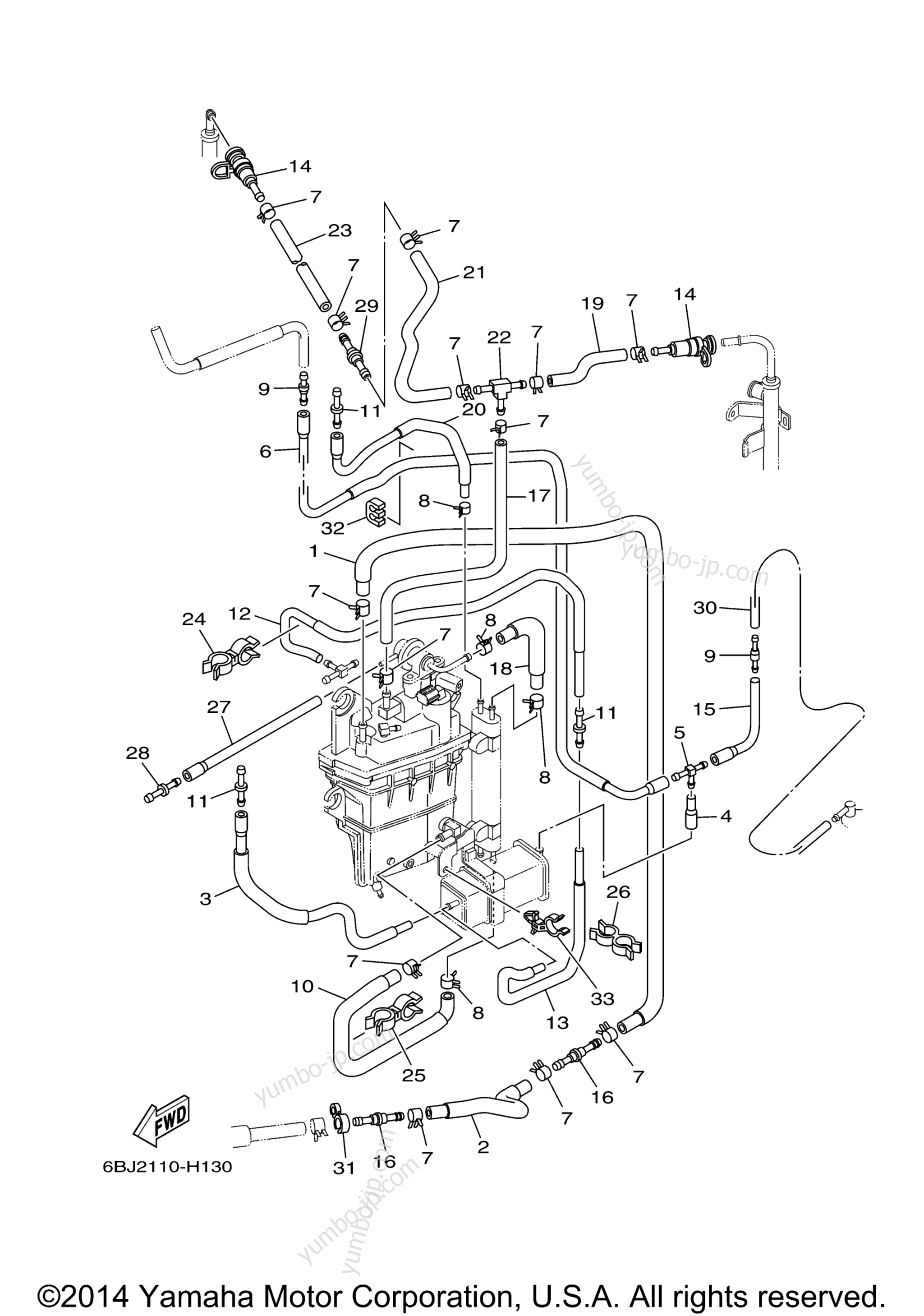 Fuel Injection Pump 2 для лодочных моторов YAMAHA LF300TXR (0408) 2006 г.