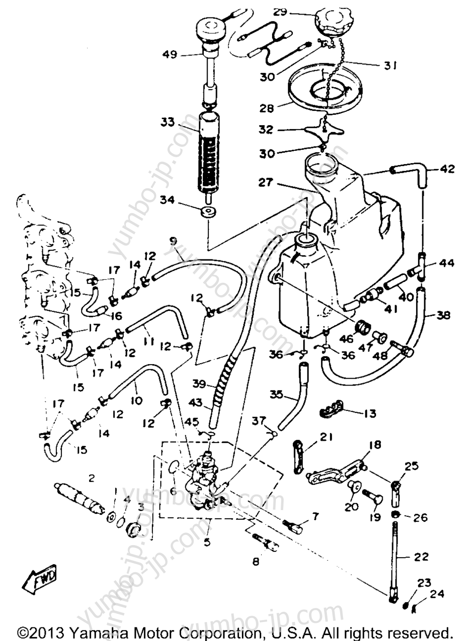 Масляный насос для лодочных моторов YAMAHA 30ESRR 1993 г.