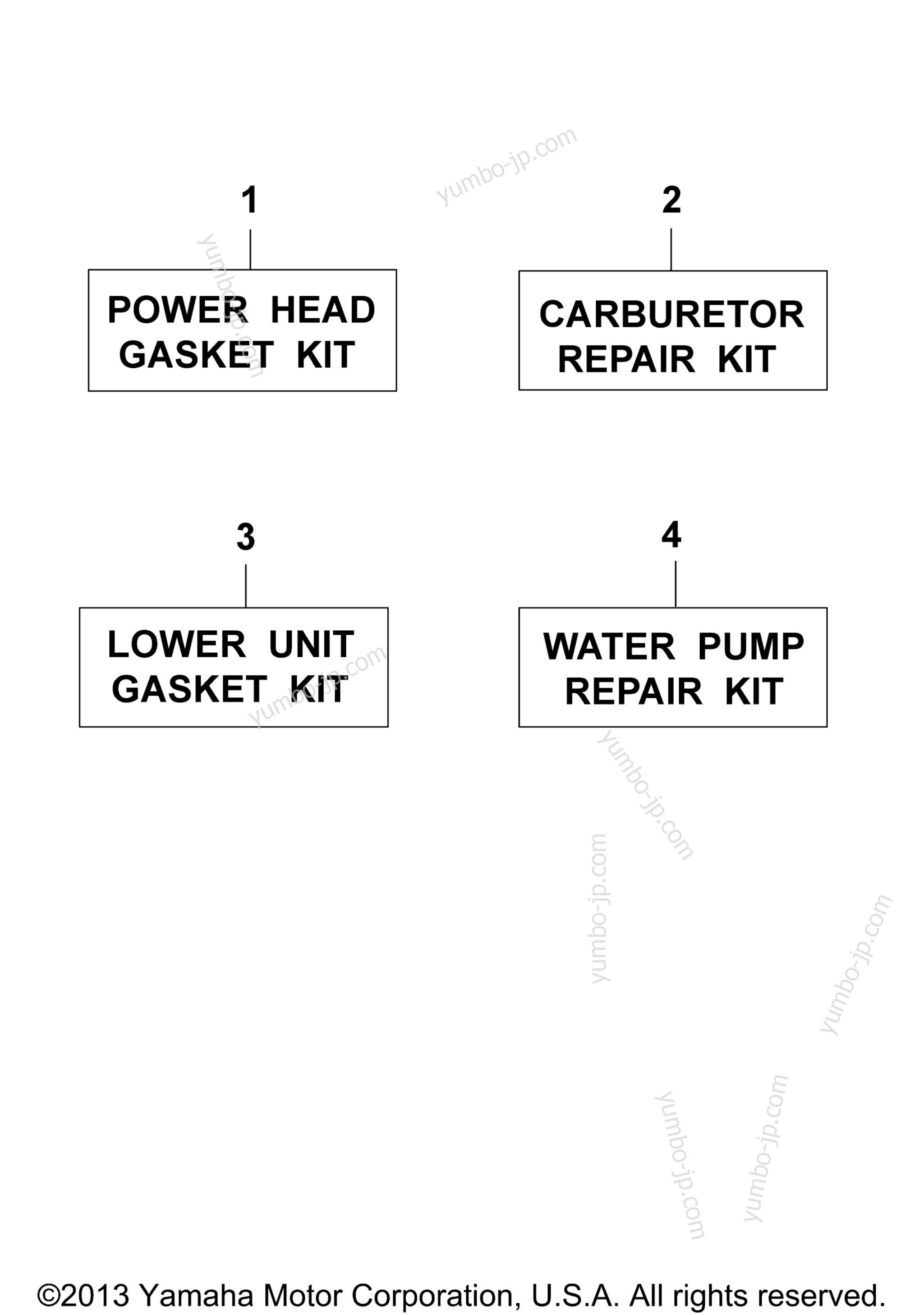 Repair Kit for outboards YAMAHA 200ETXK 1985 year