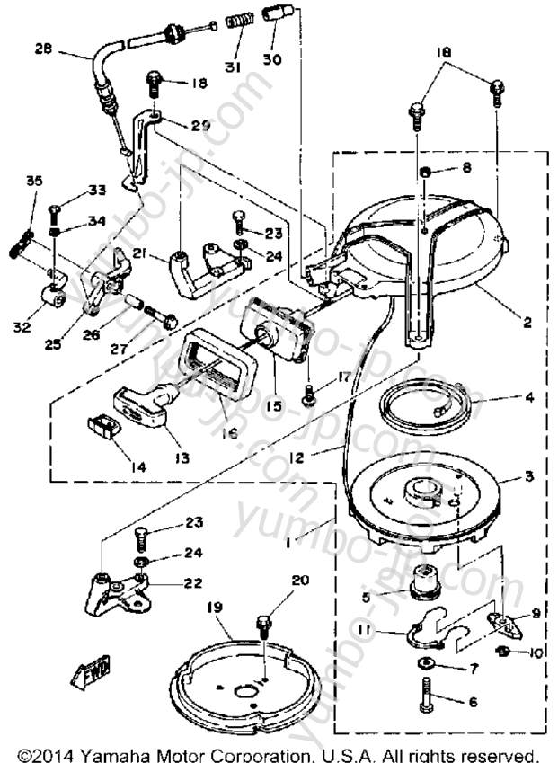 Manual Starter for outboards YAMAHA 6SF 1989 year