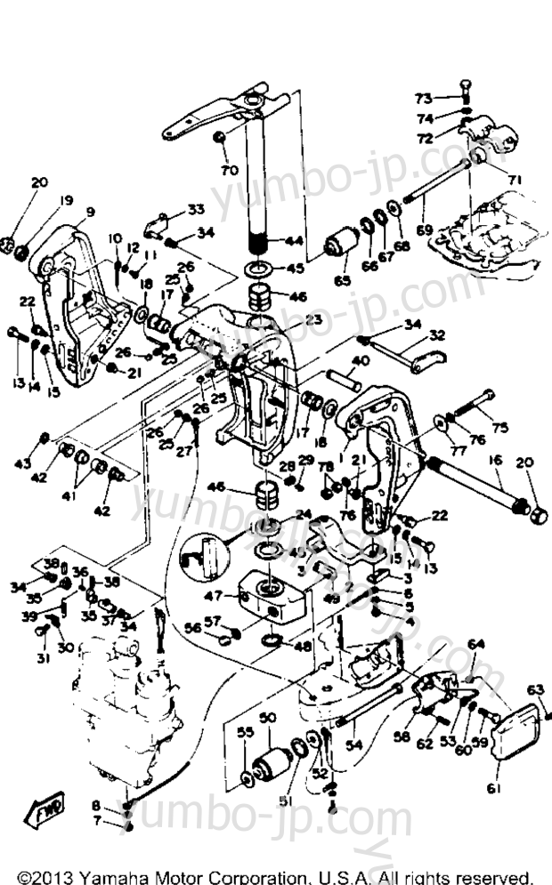 Bracket для лодочных моторов YAMAHA L130TXRP 1991 г.