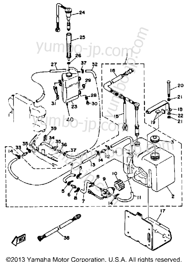 OIL TANK для лодочных моторов YAMAHA 250TURP 1991 г.