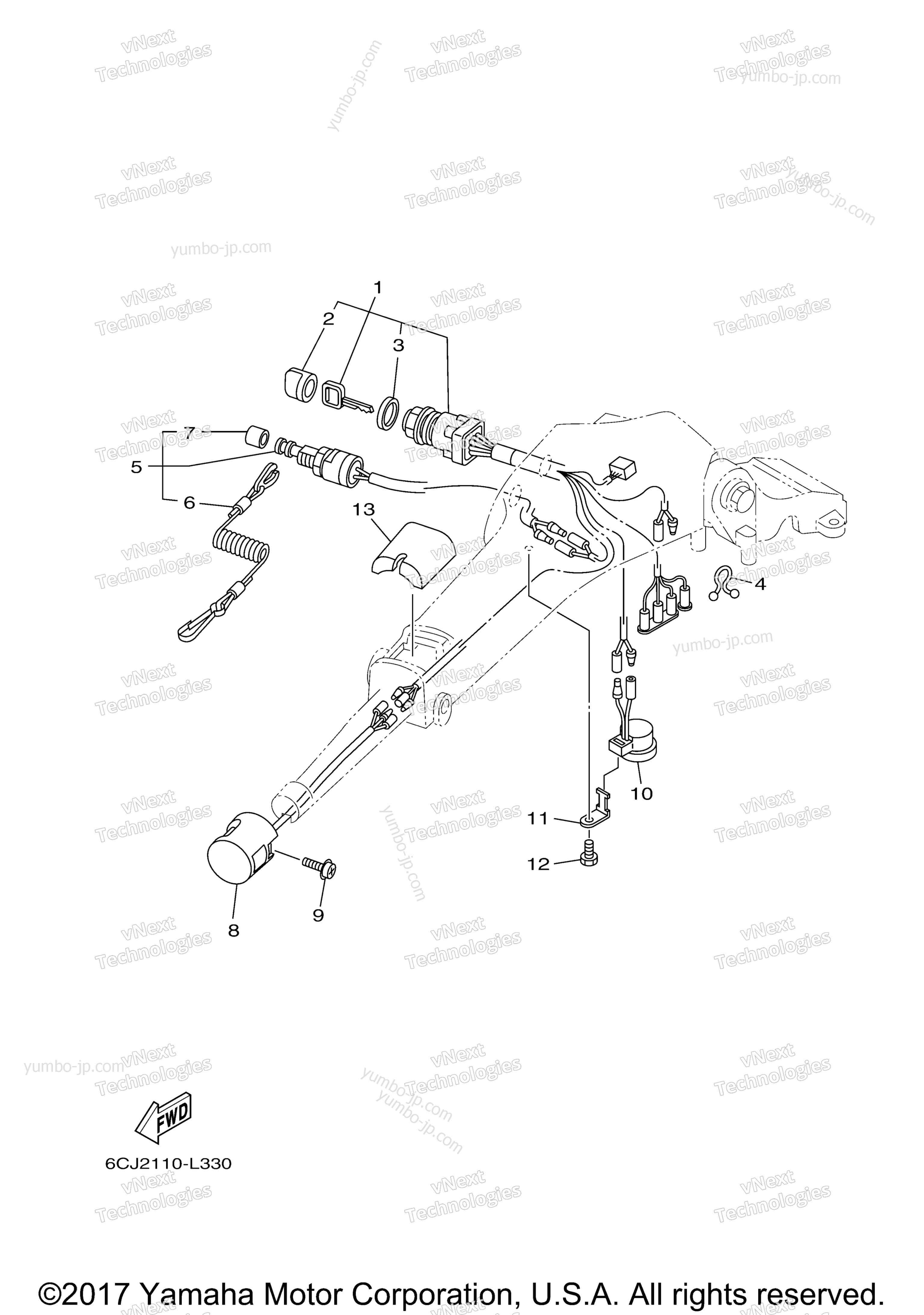 Optional Parts 2 для лодочных моторов YAMAHA F90JB (0117) 2006 г.
