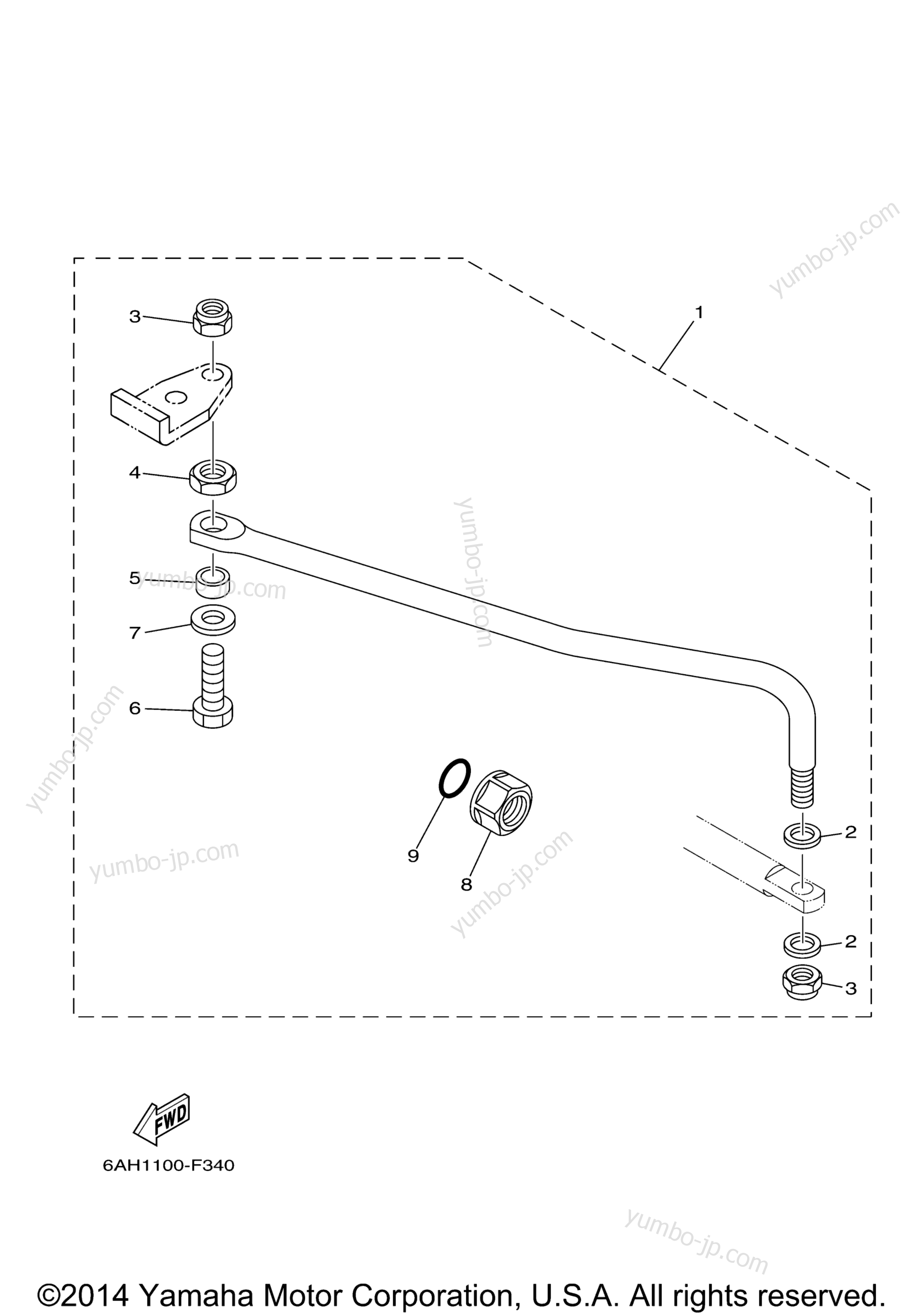 Steering Guide для лодочных моторов YAMAHA F20MSH (0406) 6AGK-1000001~1005905 F20MSH_MLH_ESH_ELHESRELRPLHPL 2006 г.