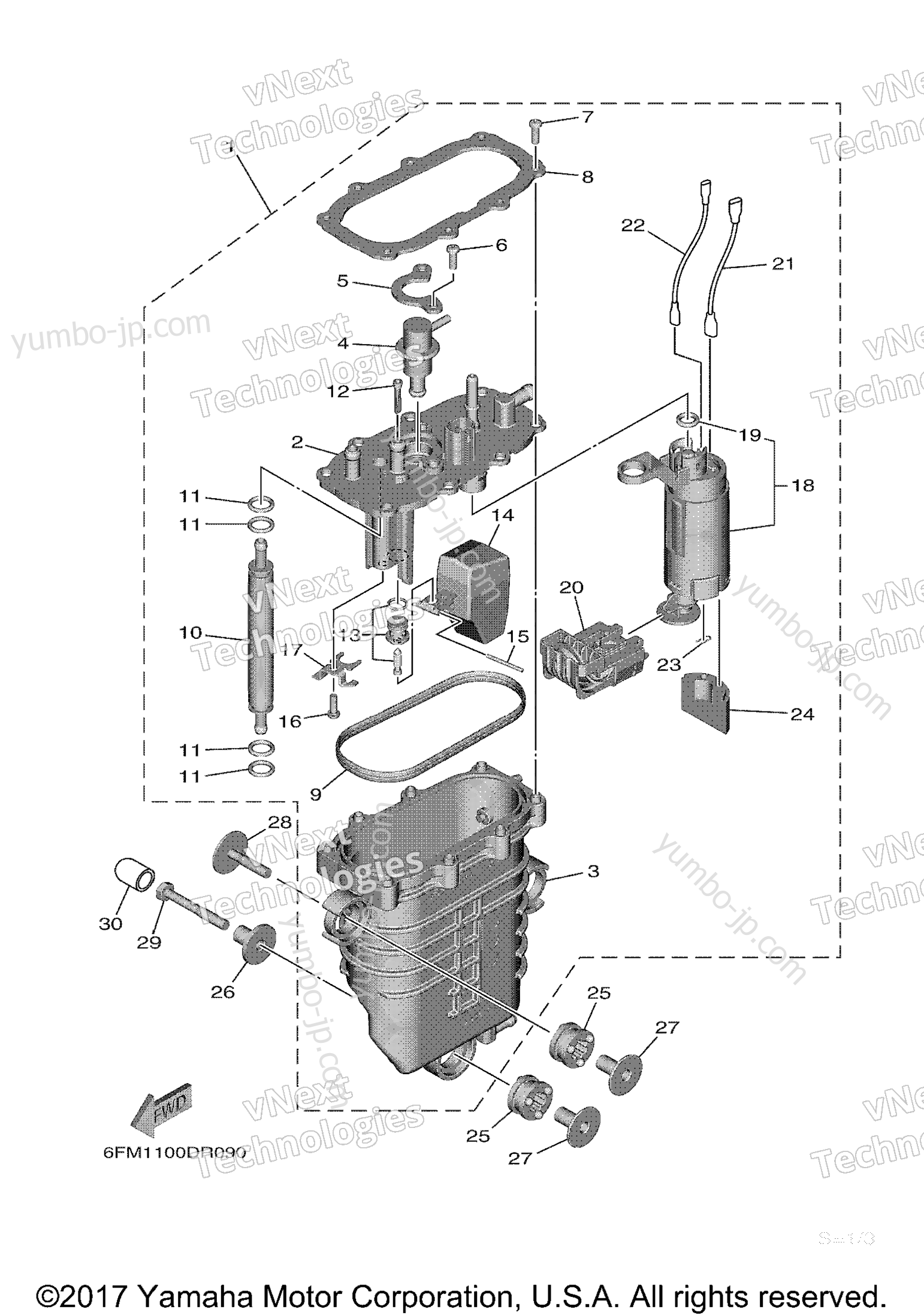 FUEL INJECTION PUMP для лодочных моторов YAMAHA F25LWTC (1216) 2006 г.