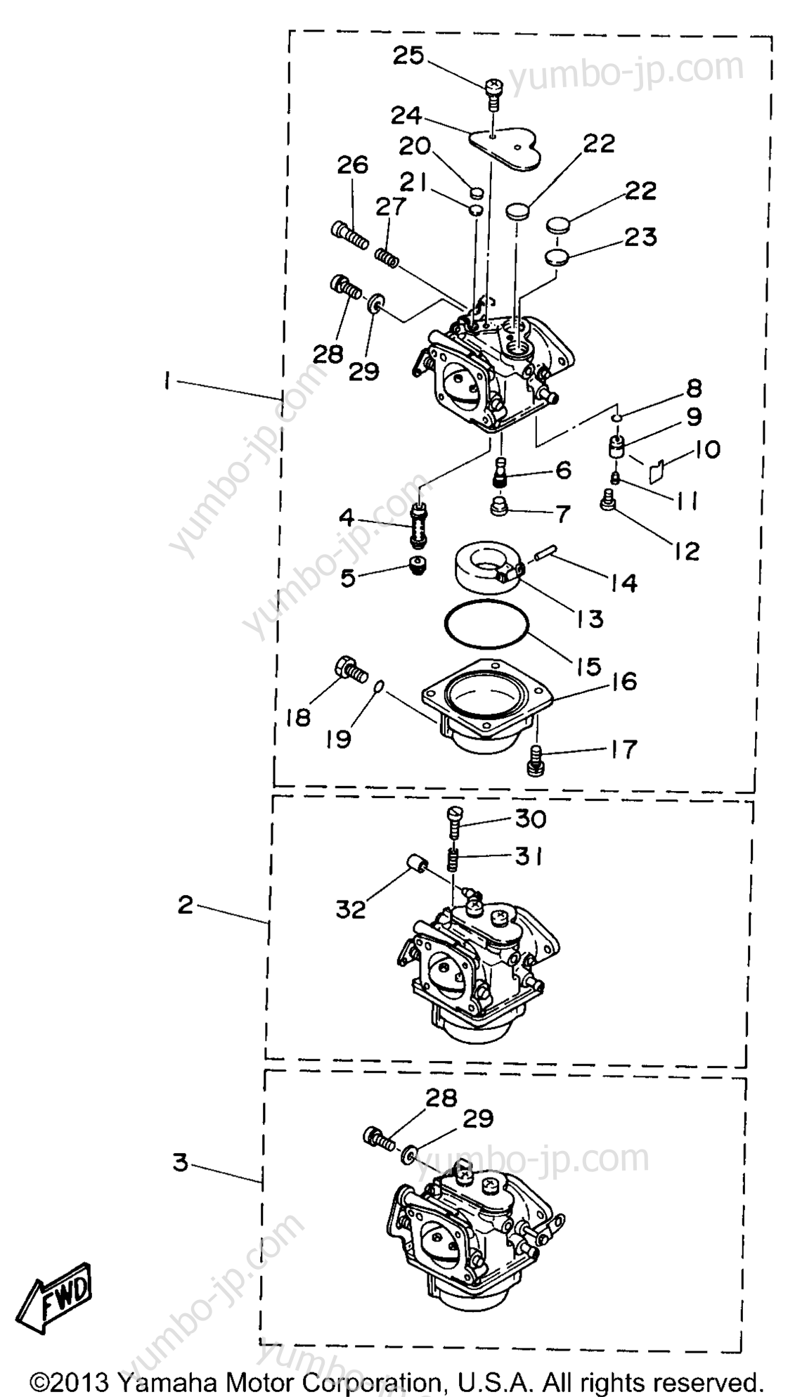 CARBURETOR for outboards YAMAHA C75TLRX 1999 year