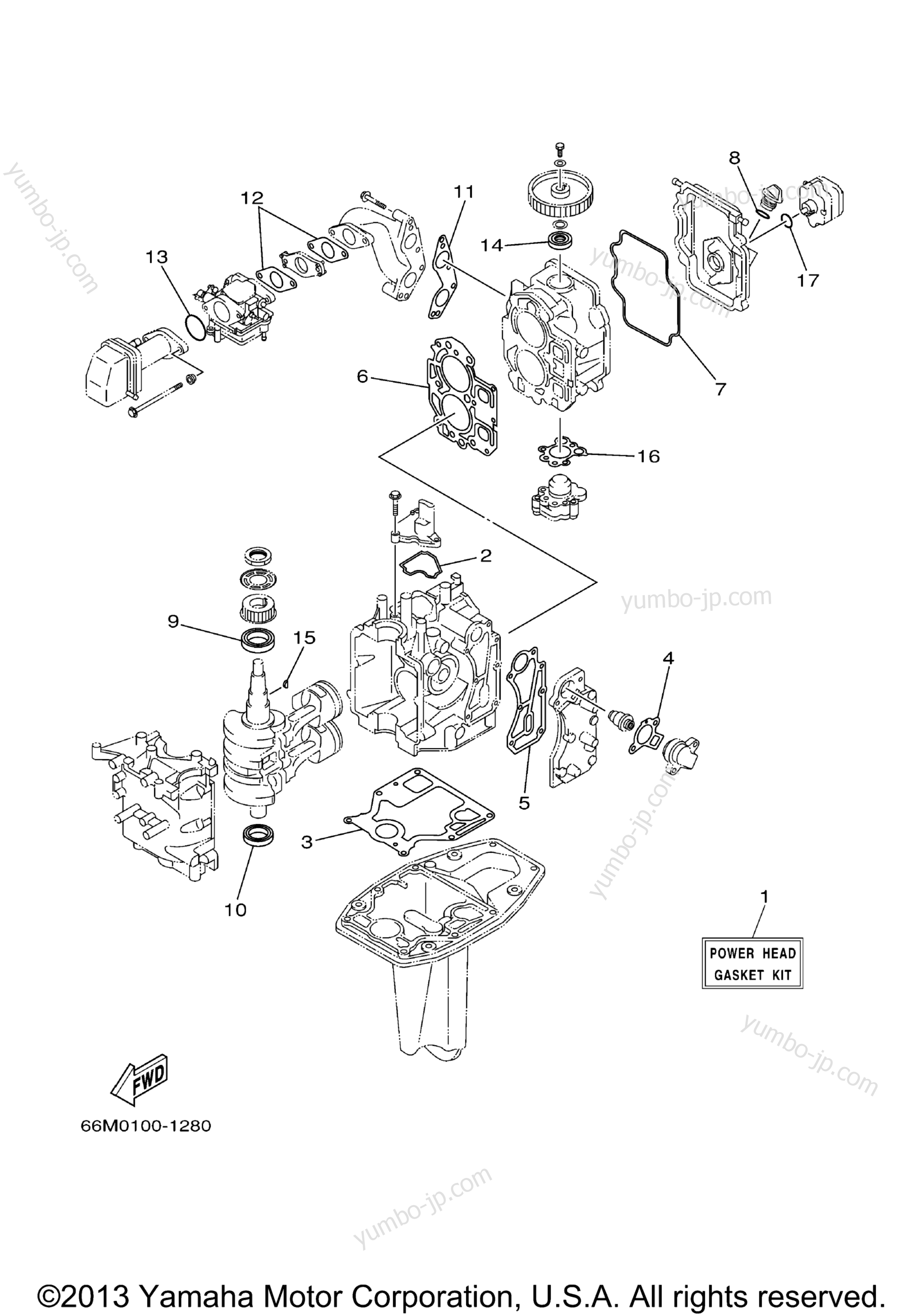 Repair Kit 1 для лодочных моторов YAMAHA F15MLHC 2004 г.