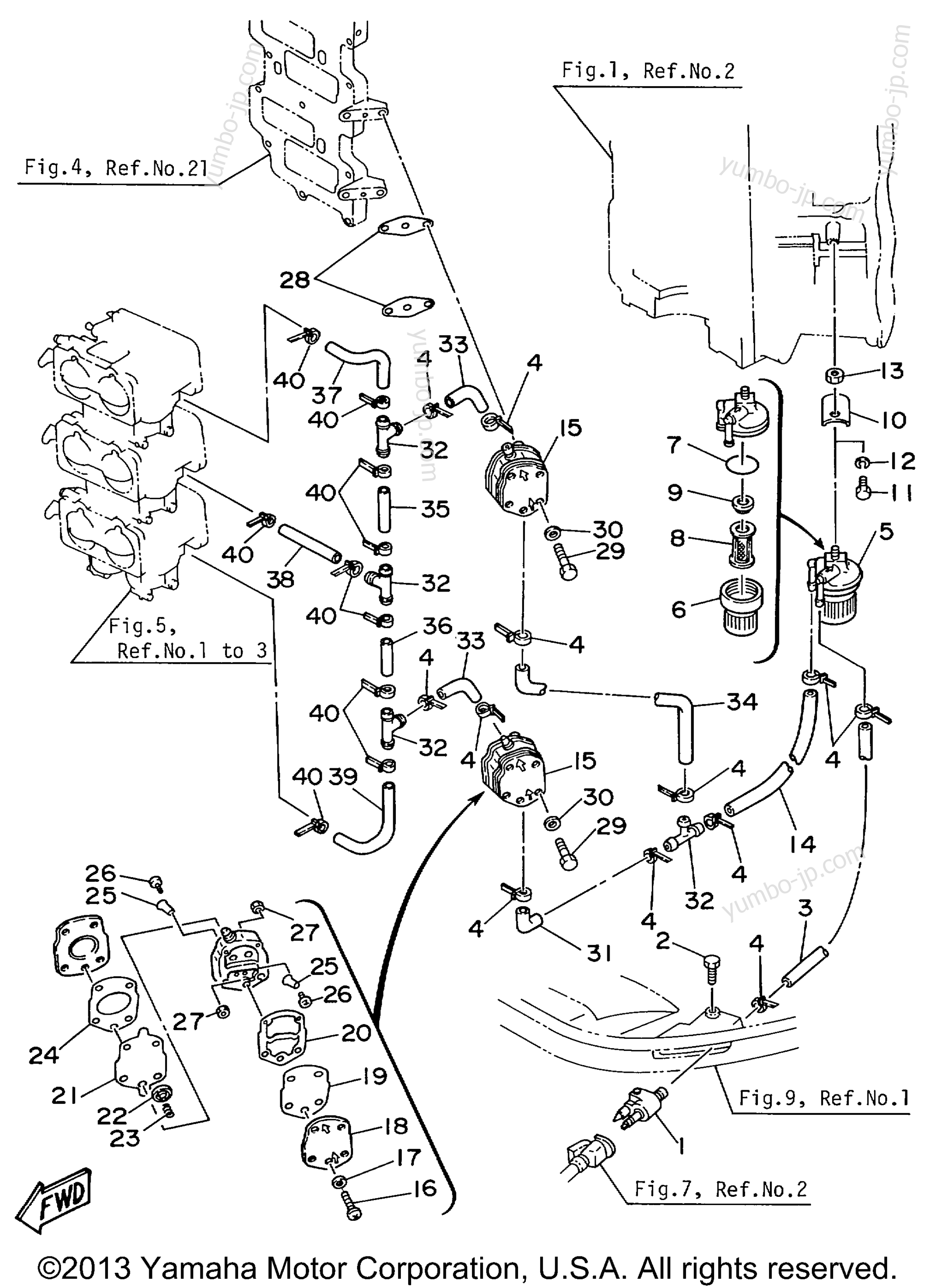 Fuel System 1 для лодочных моторов YAMAHA V6EXCELLH 1987 г.