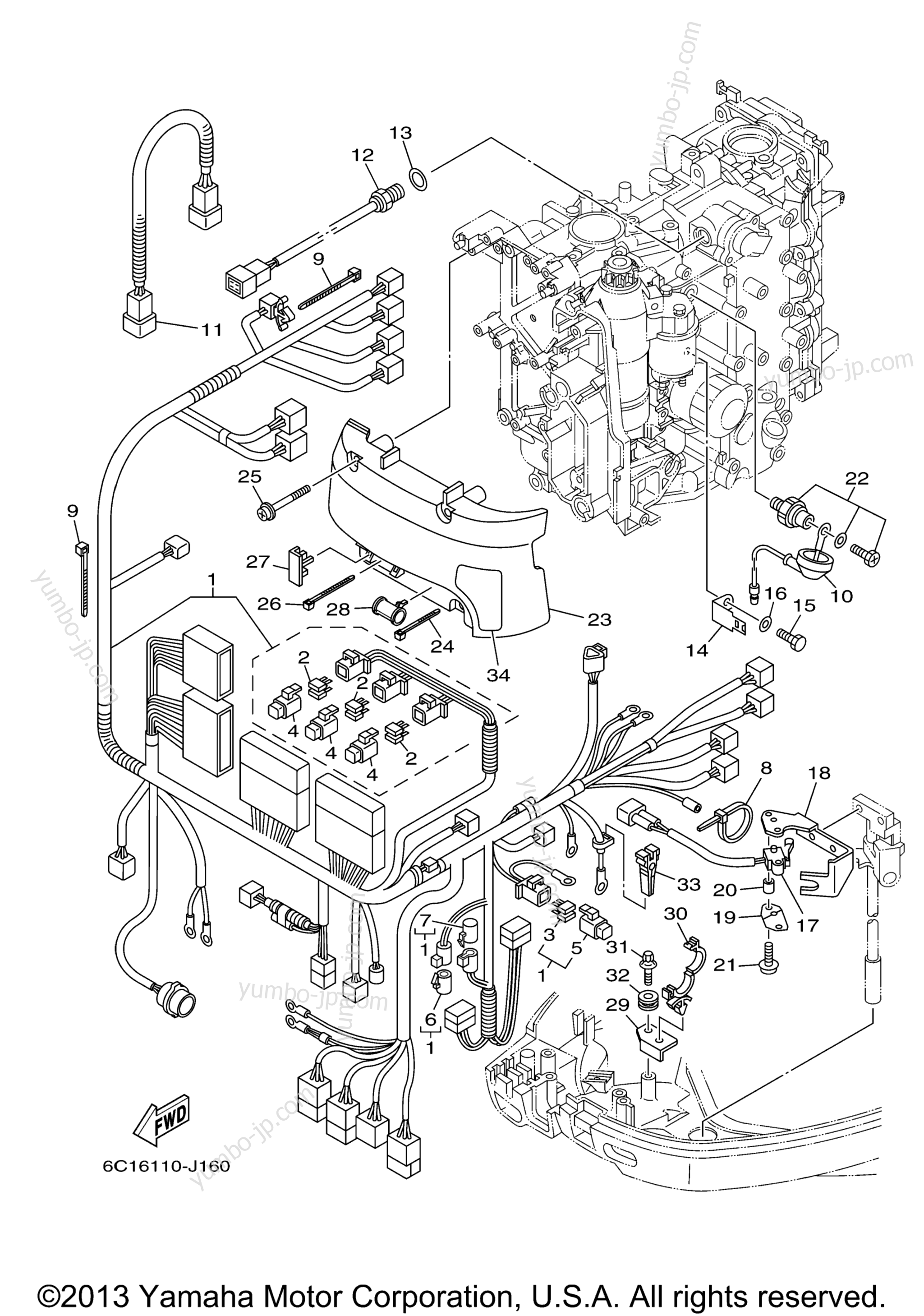 Electrical 3 для лодочных моторов YAMAHA F50TLR_041 (0411) 2006 г.
