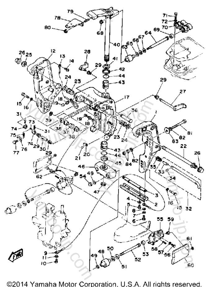 Bracket для лодочных моторов YAMAHA 70TLRP 1991 г.