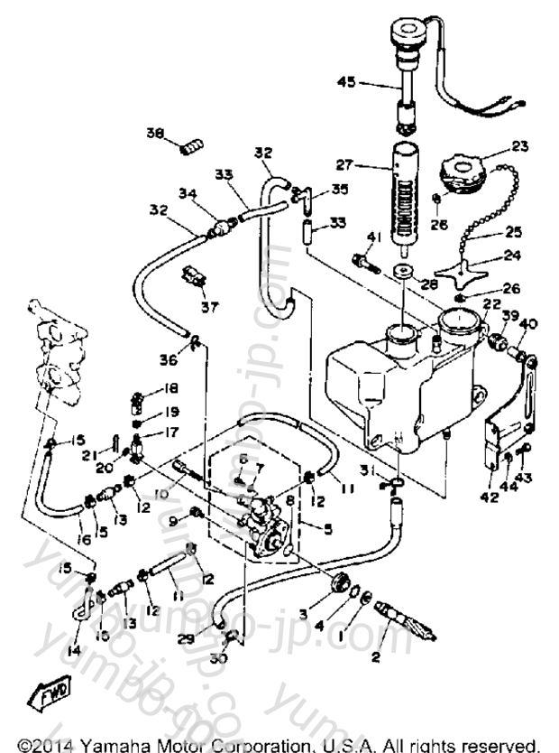 Масляный насос для лодочных моторов YAMAHA 25MLHQ 1992 г.