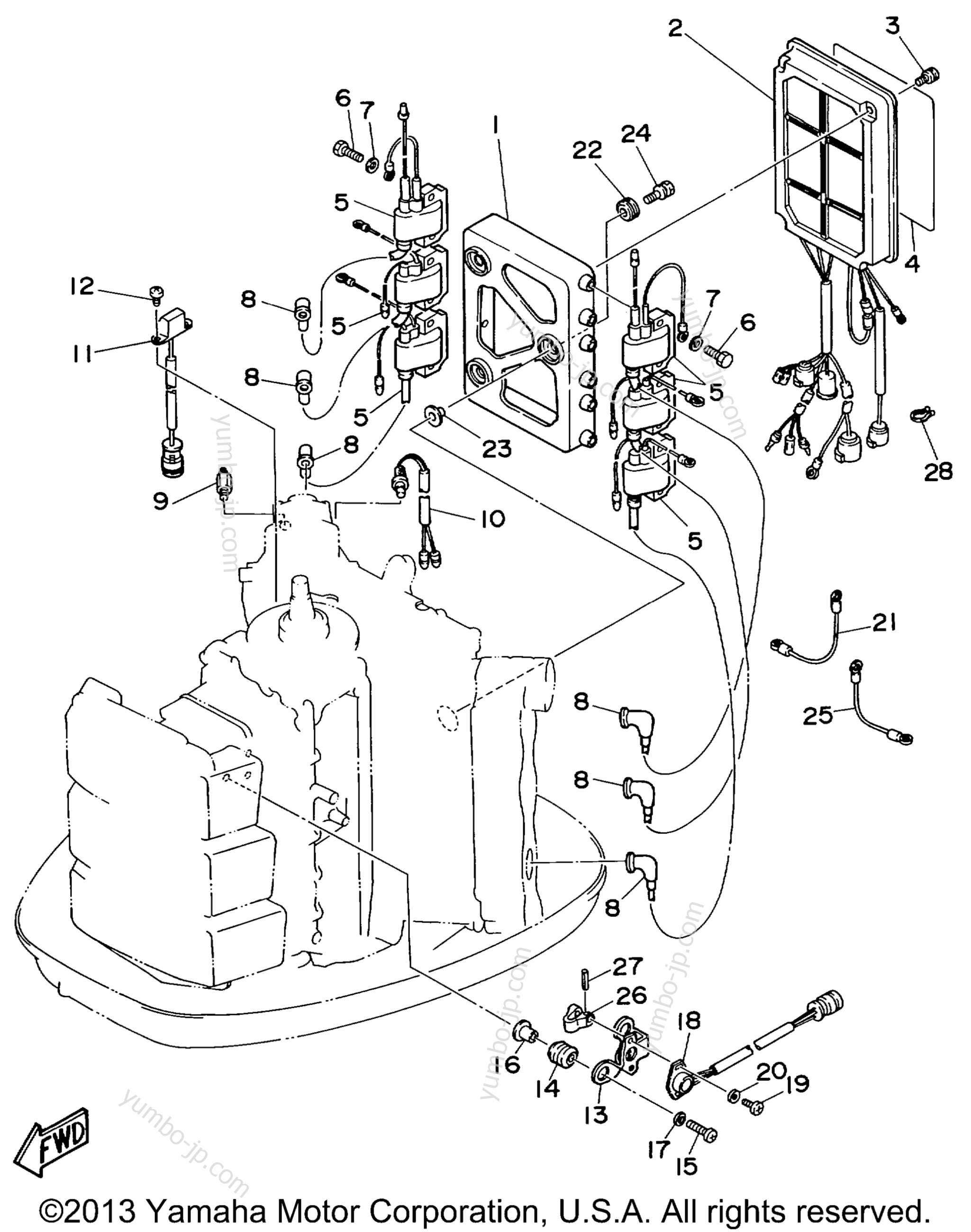 Electric Parts 3 для лодочных моторов YAMAHA V6EXCELLH 1987 г.