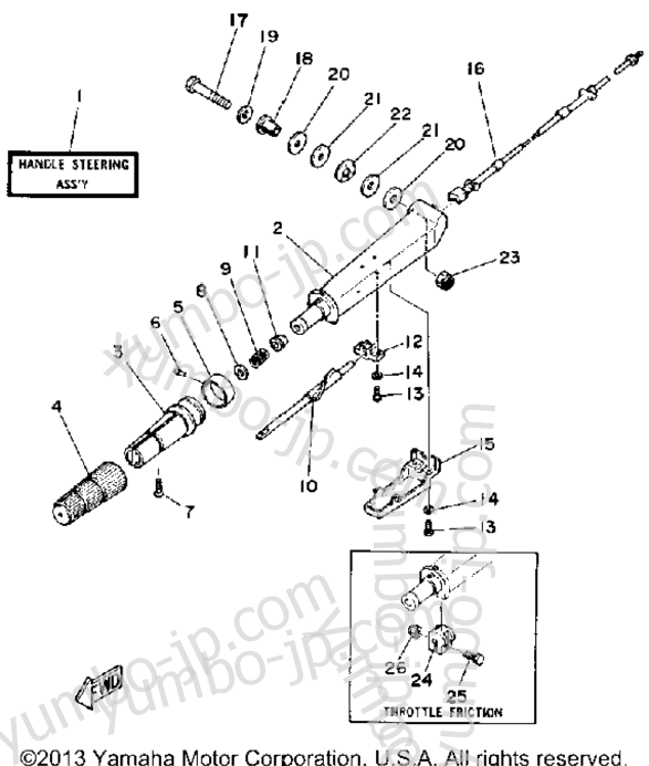 Manual Steering for outboards YAMAHA 40SG 1988 year
