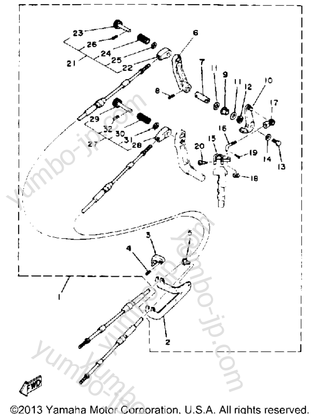 Remote Control Attachment для лодочных моторов YAMAHA 6MLHR 1993 г.