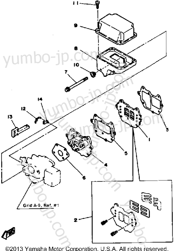 Intake для лодочных моторов YAMAHA 8LJ 1986 г.