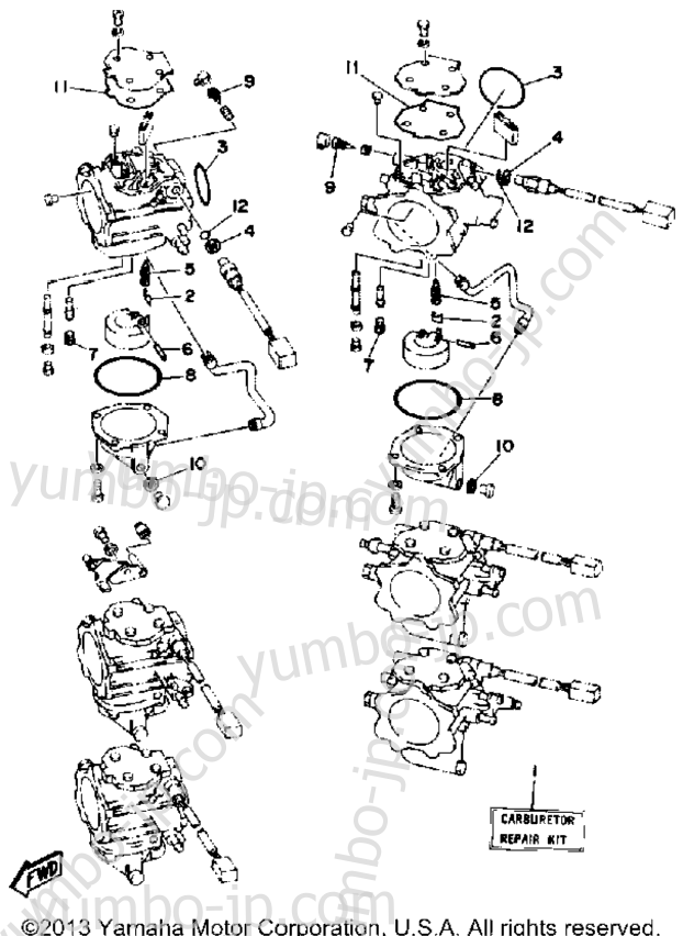 Repair Kit 2 for outboards YAMAHA L250TURQ 1992 year