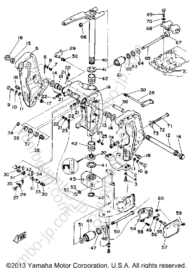 Bracket for outboards YAMAHA V6EXCELLG 1988 year