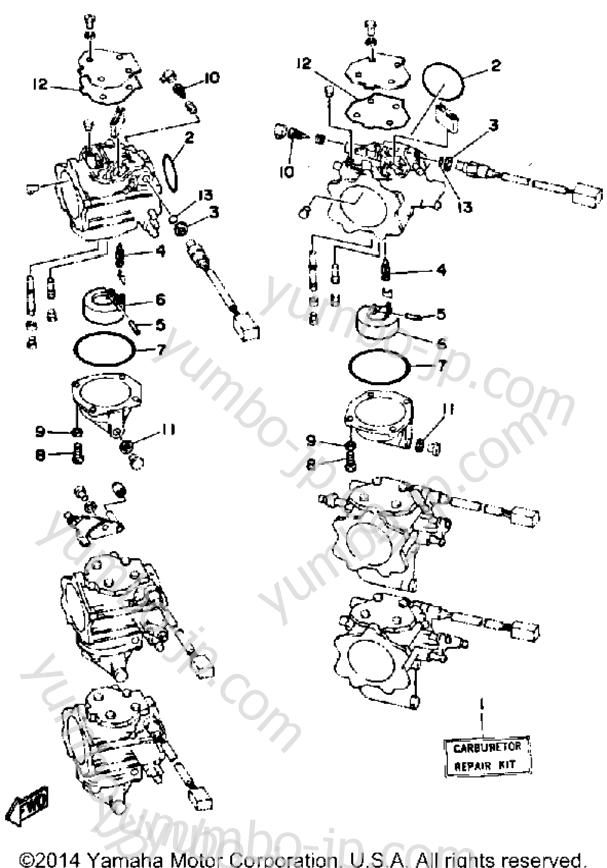 Repair Kit 2 for outboards YAMAHA L250TXRP 1991 year