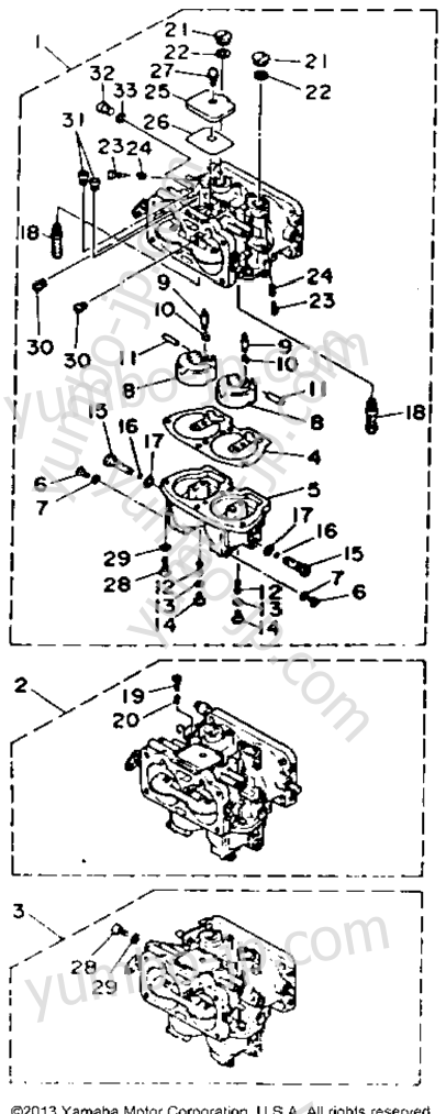 Карбюратор для лодочных моторов YAMAHA P200TLRR 1993 г.