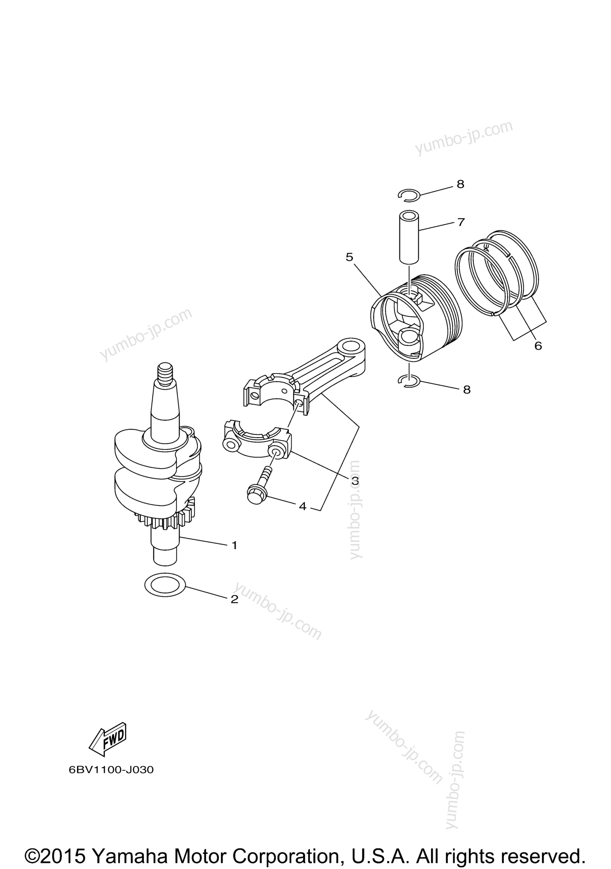 CRANKSHAFT PISTON for outboards YAMAHA F6LMHA (0314) 2006 year